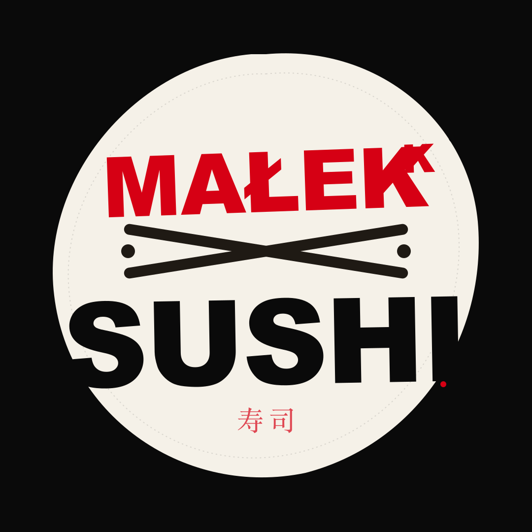 Małek Sushi - logo brush-stroke w stylu japońskiego street foodu
